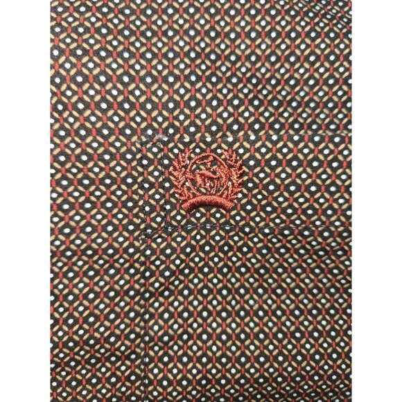 Cinch Mens Button-Up Shirt Large With Geometric Pattern In Brown - Picture 7 of 8